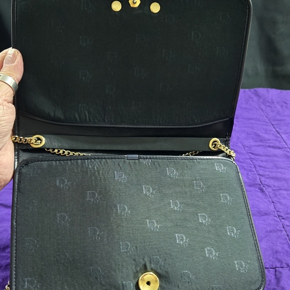 VINTAGE DIOR TROTTER OBLIQUE CANVAS NAVY SHOULDER/ CROSSBODY BAG - Picture 7 of 12